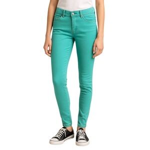 B Hermosa Juniors Super Skinny Jeans Aqua Turquoise Stretch Denim Pants Size 5
